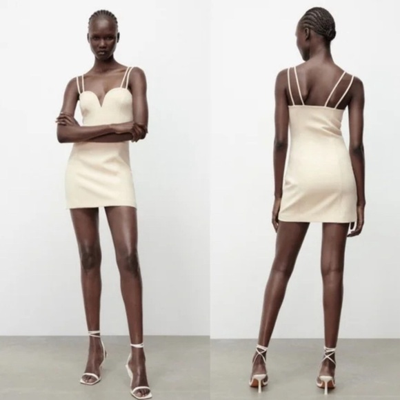 Zara Sweetheart Neckline Dress NWT L ✨✨ - Picture 1 of 10